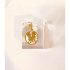 Μενταγιόν Ζώδιο - Δίδυμος σε κίτρινο χρυσό 9Κ με φίλντισι (Z138)